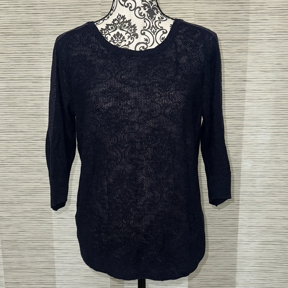 Ann Taylor Midnight Blue Knit Top Sz. L